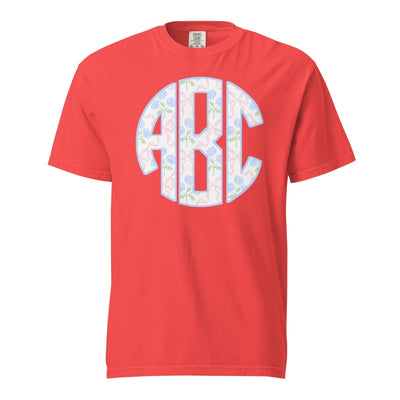 Monogrammed ‘Coquette Floral Patterns’ Big Print T-Shirt - United Monograms