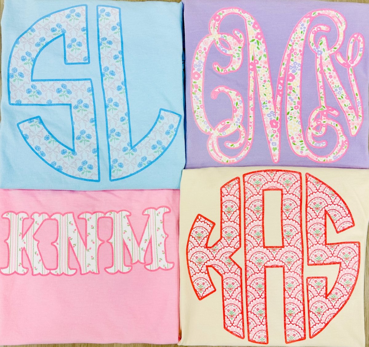 Monogrammed ‘Coquette Floral Patterns’ Big Print T-Shirt - United Monograms