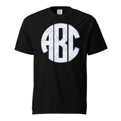 Monogrammed ‘Coquette Floral Patterns’ Big Print T-Shirt - United Monograms
