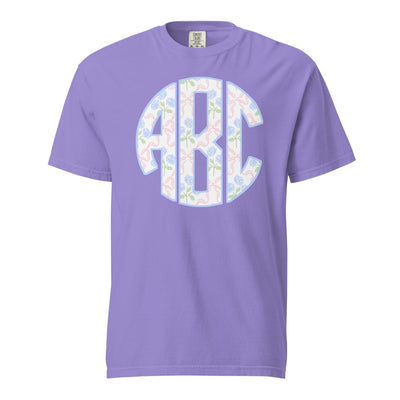 Monogrammed ‘Coquette Floral Patterns’ Big Print T-Shirt - United Monograms