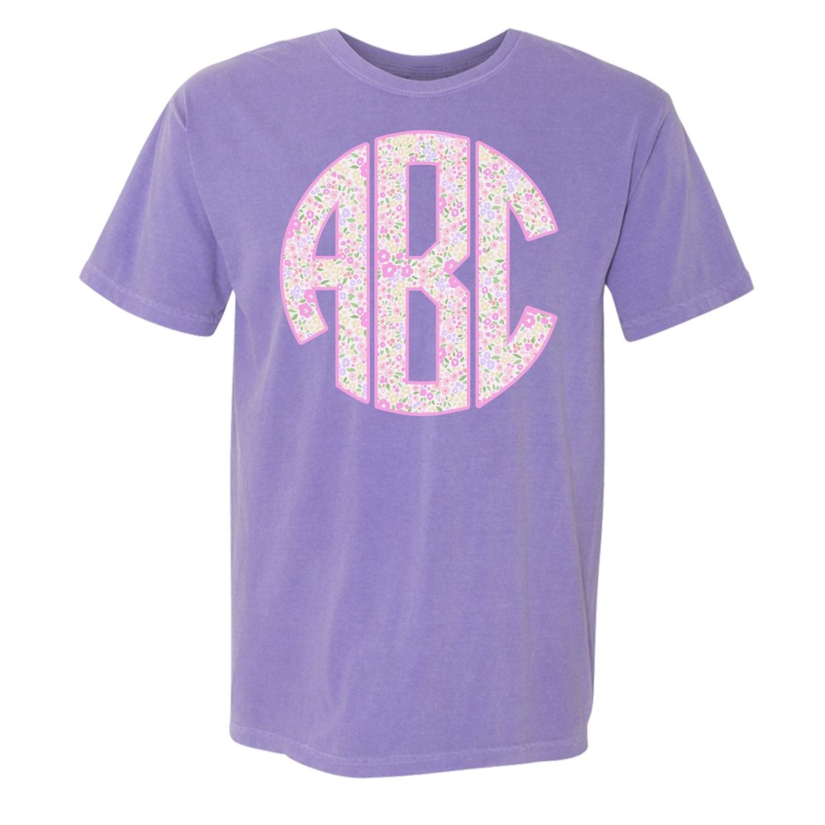 Monogrammed ‘Coquette Floral Patterns’ Big Print T-Shirt - United Monograms