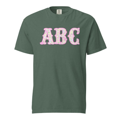 Monogrammed ‘Coquette Floral Patterns’ Big Print T-Shirt - United Monograms