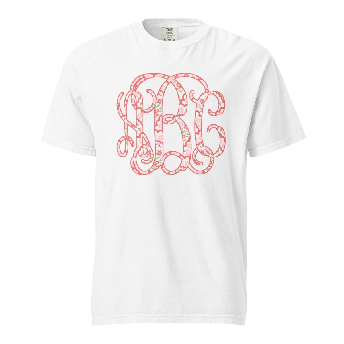 Monogrammed ‘Coquette Floral Patterns’ Big Print T-Shirt - United Monograms