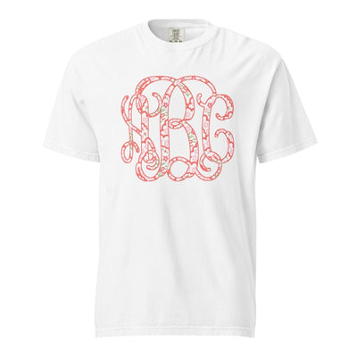 Monogrammed ‘Coquette Floral Patterns’ Big Print T-Shirt - United Monograms