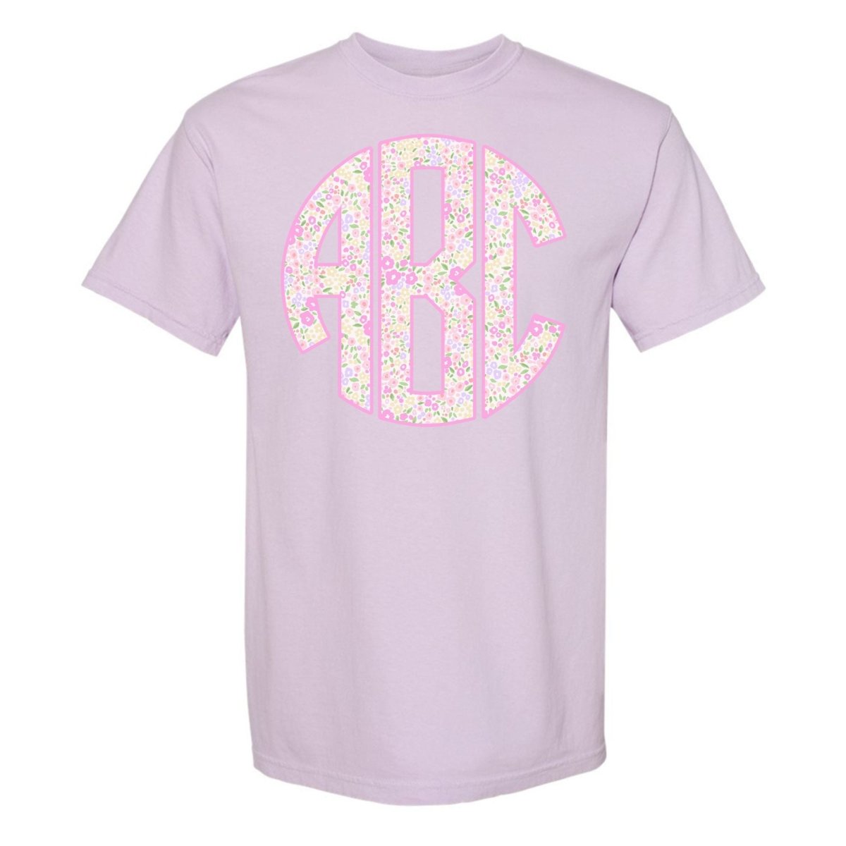 Monogrammed ‘Coquette Floral Patterns’ Big Print T-Shirt - United Monograms