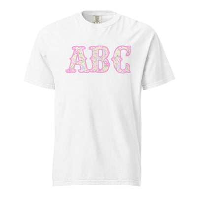 Monogrammed ‘Coquette Floral Patterns’ Big Print T-Shirt - United Monograms