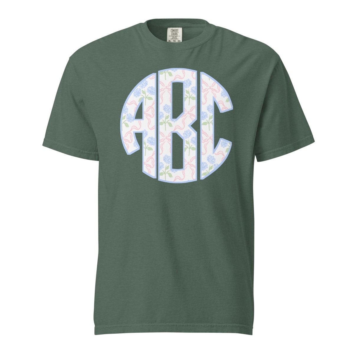 Monogrammed ‘Coquette Floral Patterns’ Big Print T-Shirt - United Monograms