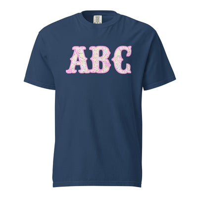 Monogrammed ‘Coquette Floral Patterns’ Big Print T-Shirt - United Monograms