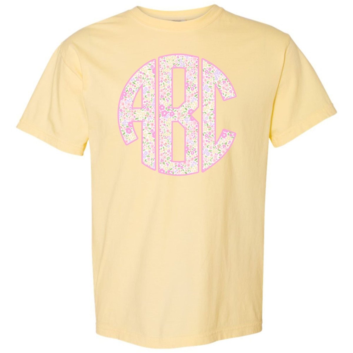 Monogrammed ‘Coquette Floral Patterns’ Big Print T-Shirt - United Monograms