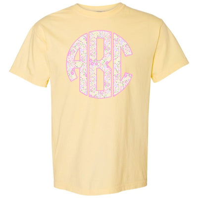 Monogrammed ‘Coquette Floral Patterns’ Big Print T-Shirt - United Monograms