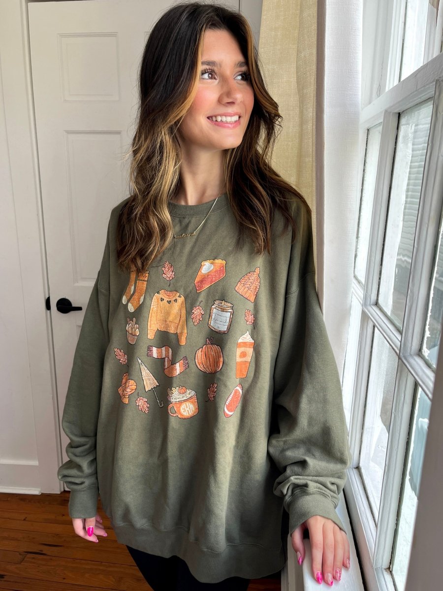 Monogrammed 'Cozy Fall' Crewneck Sweatshirt - United Monograms