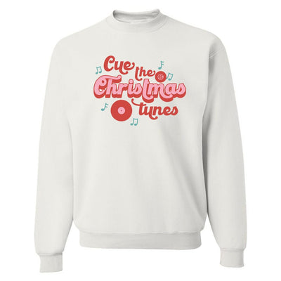 Monogrammed 'Cue The Christmas Tunes' Crewneck Sweatshirt - United Monograms