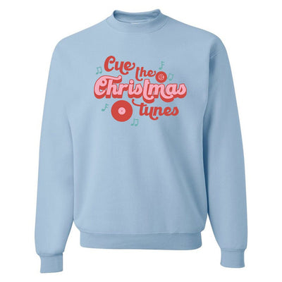 Monogrammed 'Cue The Christmas Tunes' Crewneck Sweatshirt - United Monograms