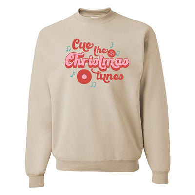 Monogrammed 'Cue The Christmas Tunes' Crewneck Sweatshirt - United Monograms