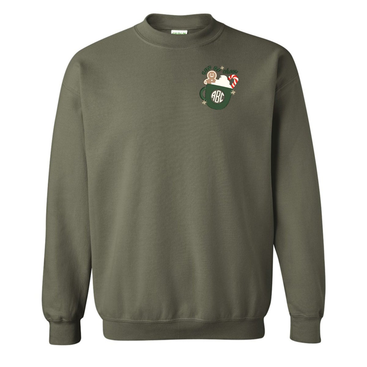 Monogrammed 'Cup Of Cheer' Crewneck Sweatshirt - United Monograms