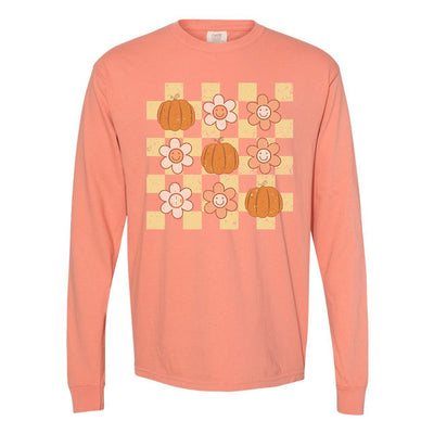 Monogrammed 'Daisy Pumpkin' Comfort Colors Long Sleeve T-Shirt - United Monograms