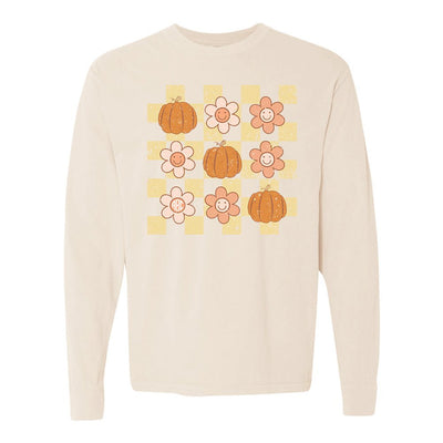Monogrammed 'Daisy Pumpkin' Comfort Colors Long Sleeve T-Shirt - United Monograms