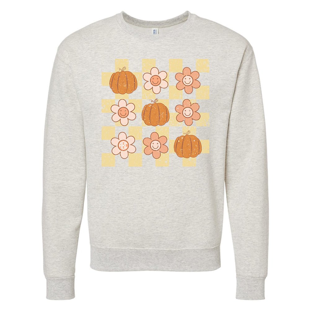 Monogrammed 'Daisy 'Pumpkin' Crewneck Sweatshirt - United Monograms