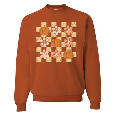 Monogrammed 'Daisy 'Pumpkin' Crewneck Sweatshirt - United Monograms