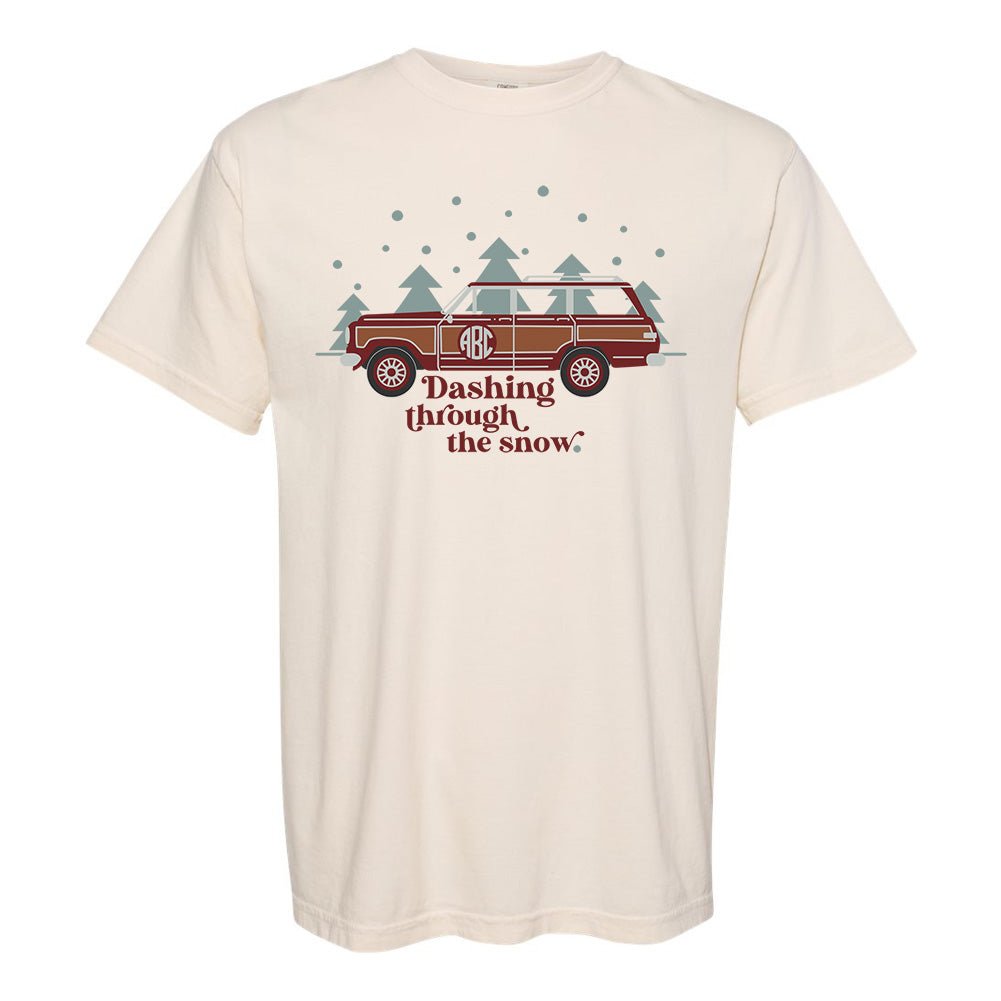 Monogrammed 'Dashing Through the Snow' T - Shirt - United Monograms