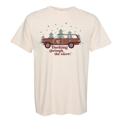 Monogrammed 'Dashing Through the Snow' T - Shirt - United Monograms