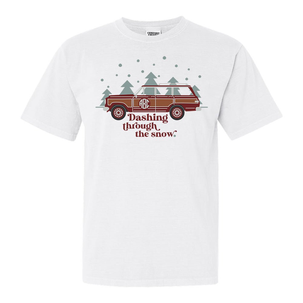 Monogrammed 'Dashing Through the Snow' T - Shirt - United Monograms