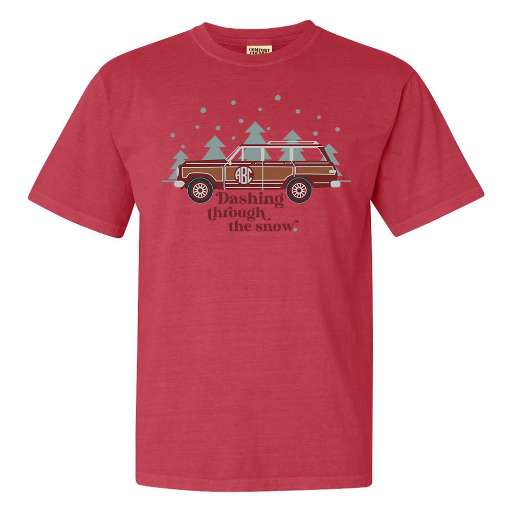 Monogrammed 'Dashing Through the Snow' T - Shirt - United Monograms
