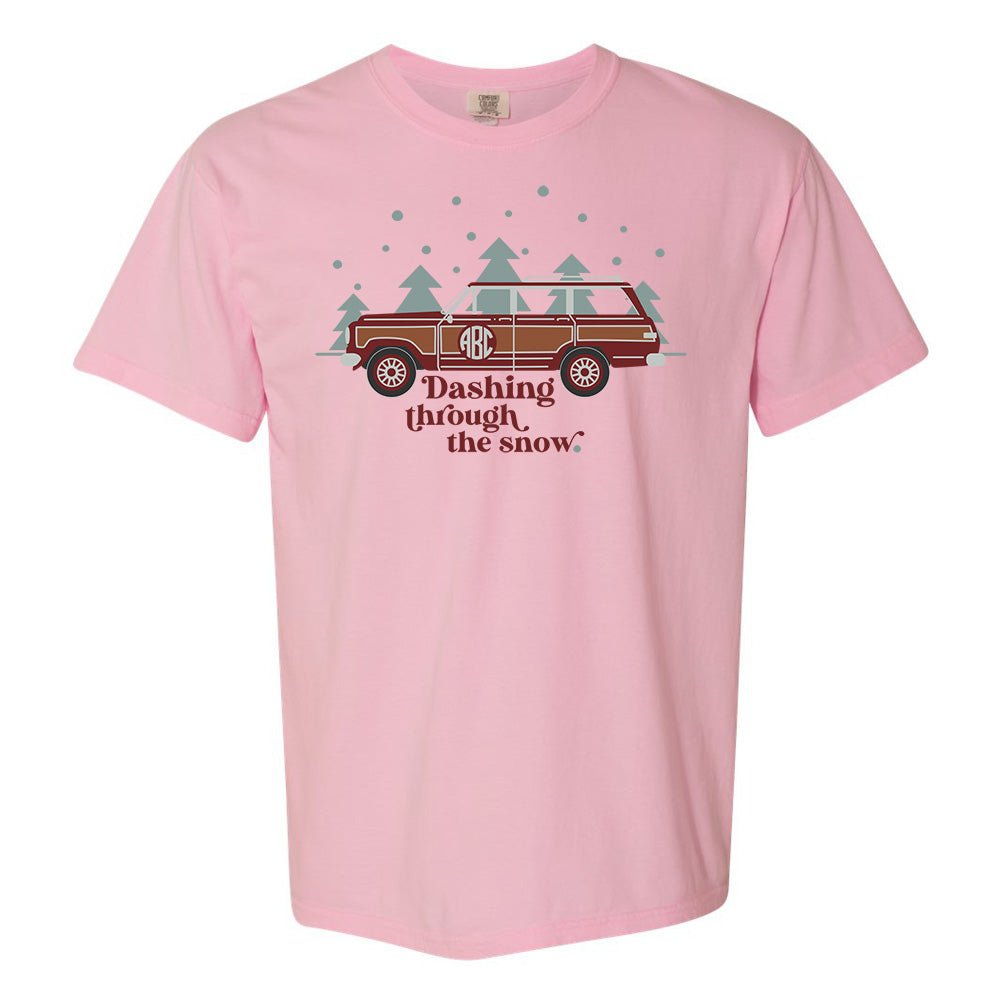 Monogrammed 'Dashing Through the Snow' T - Shirt - United Monograms