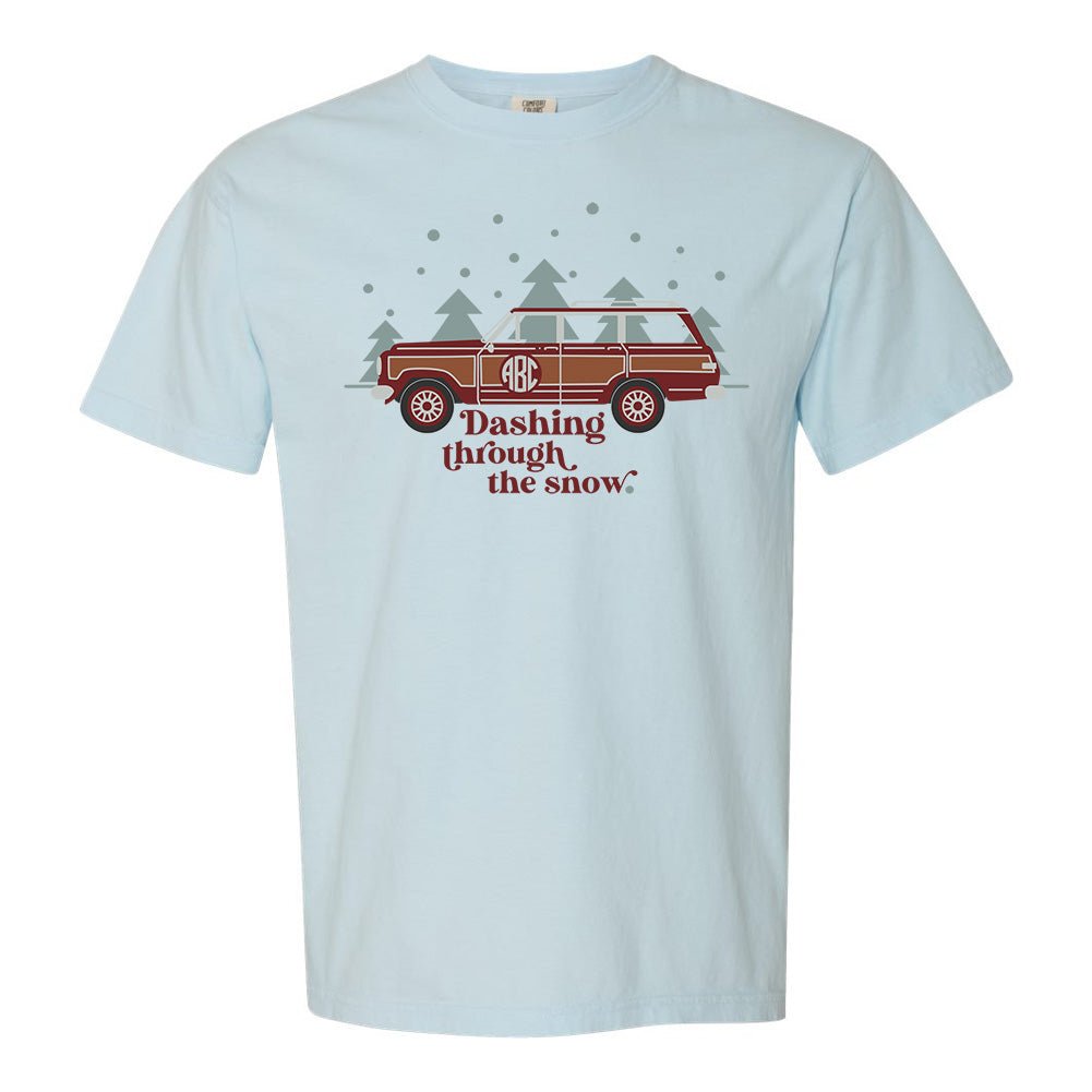 Monogrammed 'Dashing Through the Snow' T - Shirt - United Monograms