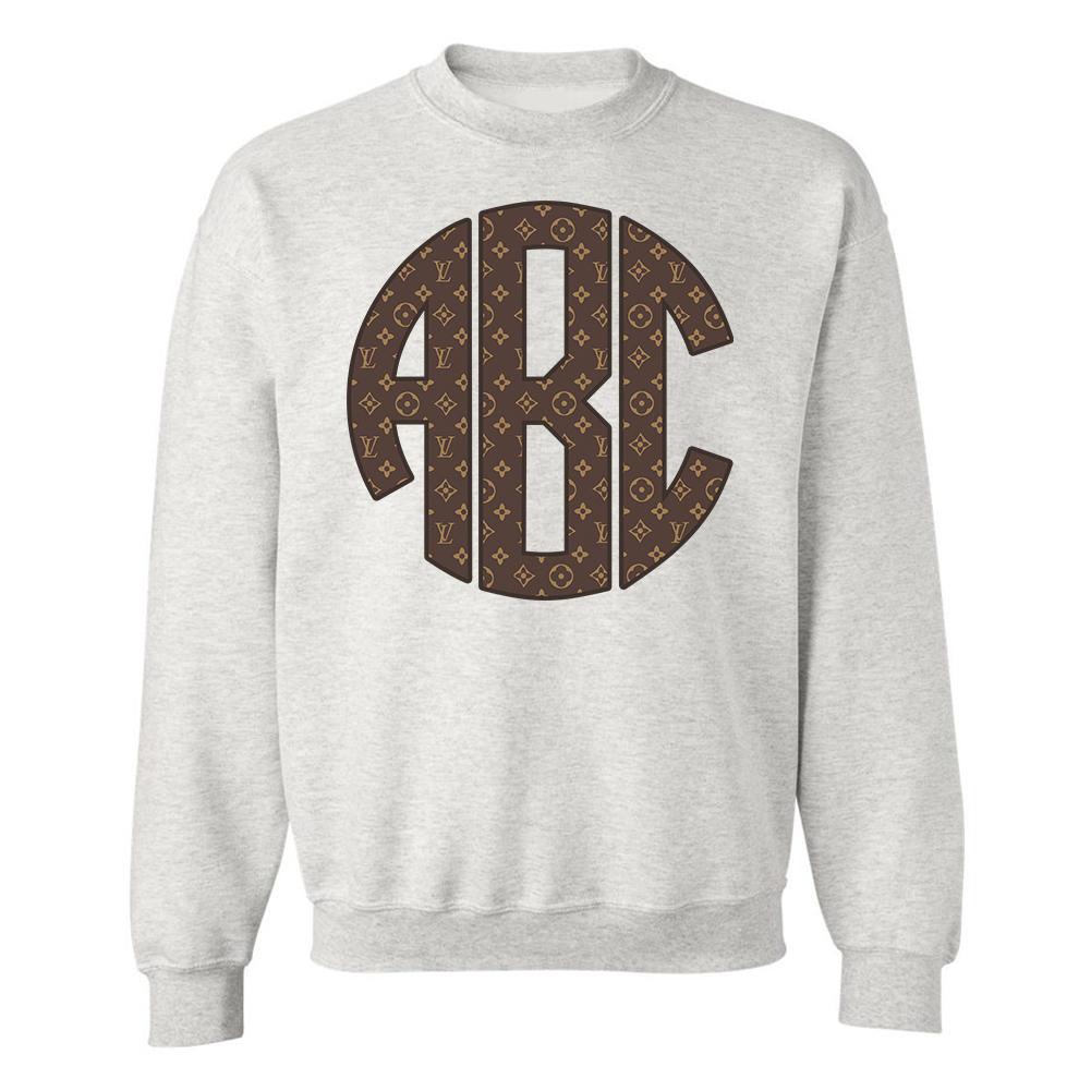 Monogrammed Designer Pattern Big Print Crewneck Sweatshirt United Monograms