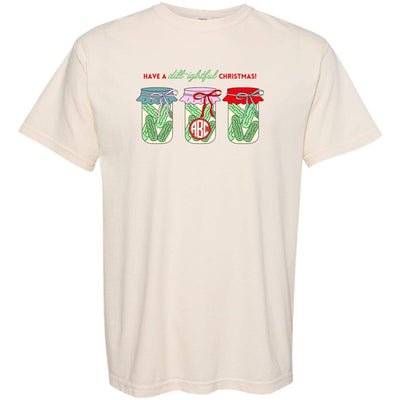 Monogrammed 'Dill - ightful Christmas Pickles' T - Shirt - United Monograms