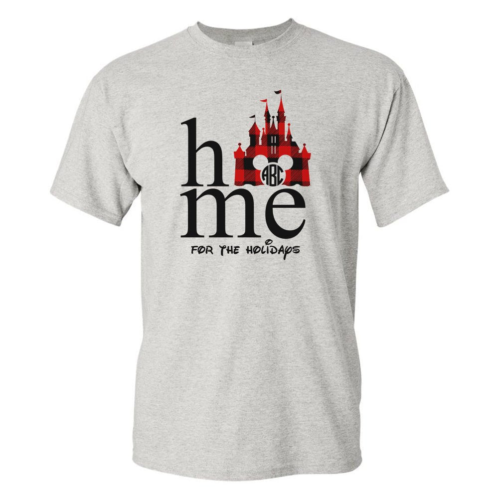 Monogrammed 'Disney Home for the Holidays' Basic T-Shirt - United Monograms