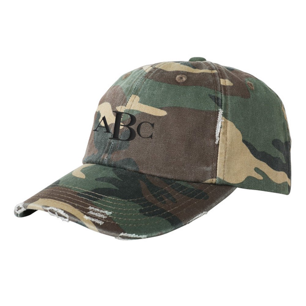 Monogrammed Distressed Baseball Hat - United Monograms