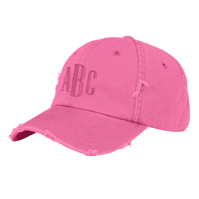 Monogrammed Distressed Baseball Hat - United Monograms