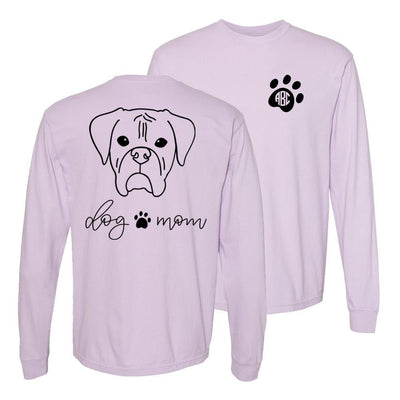 Monogrammed 'Dog Mom' Front & Back Long Sleeve T-Shirt - United Monograms