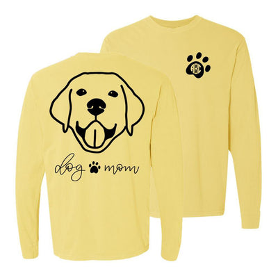Monogrammed 'Dog Mom' Front & Back Long Sleeve T-Shirt - United Monograms