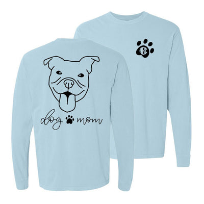 Monogrammed 'Dog Mom' Front & Back Long Sleeve T-Shirt - United Monograms