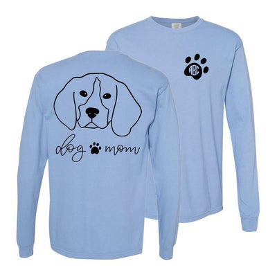 Monogrammed 'Dog Mom' Front & Back Long Sleeve T-Shirt - United Monograms