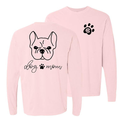 Monogrammed 'Dog Mom' Front & Back Long Sleeve T-Shirt - United Monograms