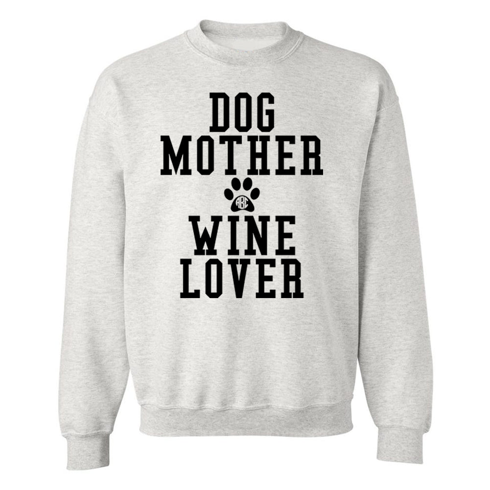 Monogrammed 'Dog Mother, Wine Lover' Crewneck Sweatshirt - United Monograms