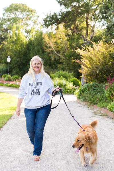 Monogrammed 'Dog Mother, Wine Lover' Crewneck Sweatshirt - United Monograms
