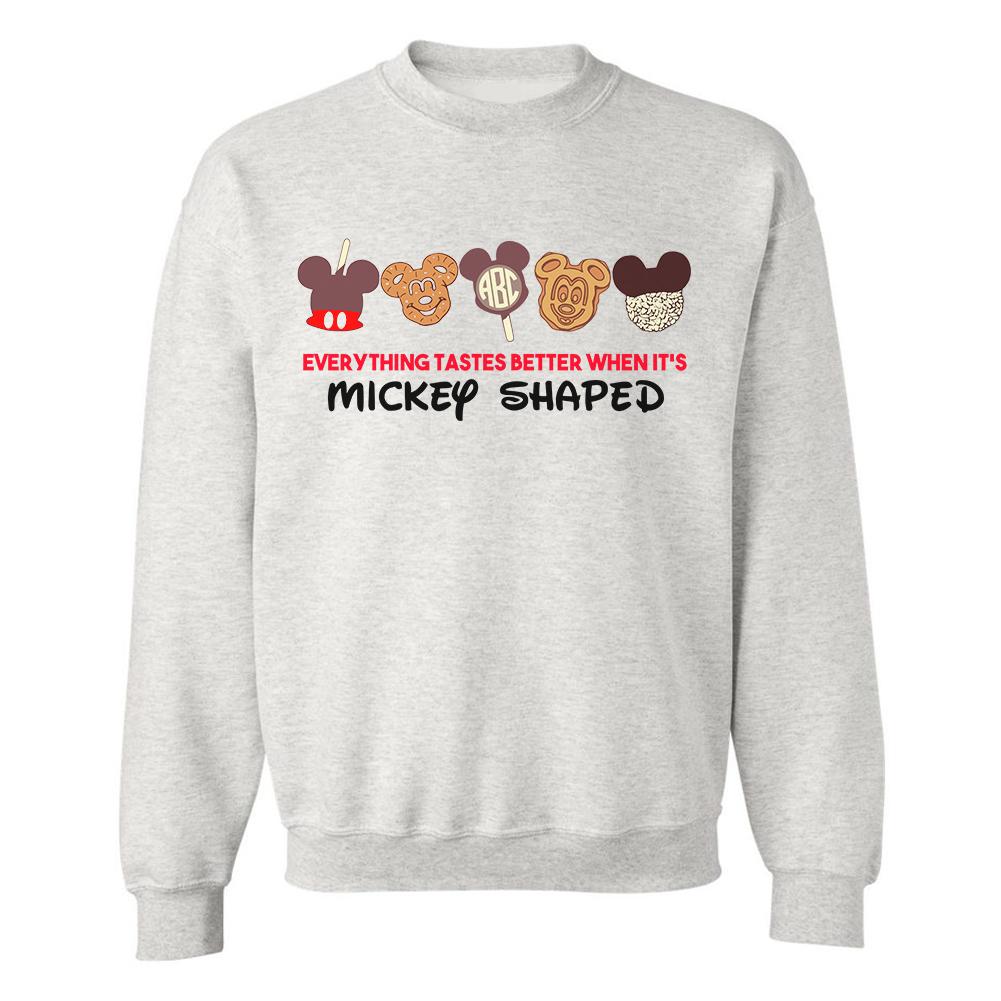 Monogrammed 'Everything Tastes Better Mickey Shaped' Crewneck Sweatshirt - United Monograms