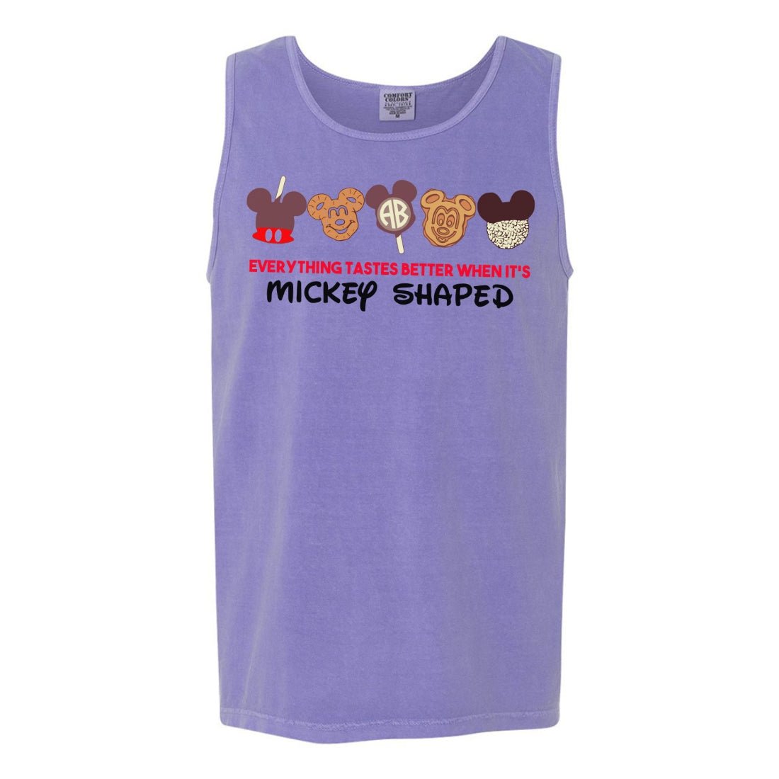 Monogrammed 'Everything Tastes Better Mickey Shaped' Tank Top - United Monograms