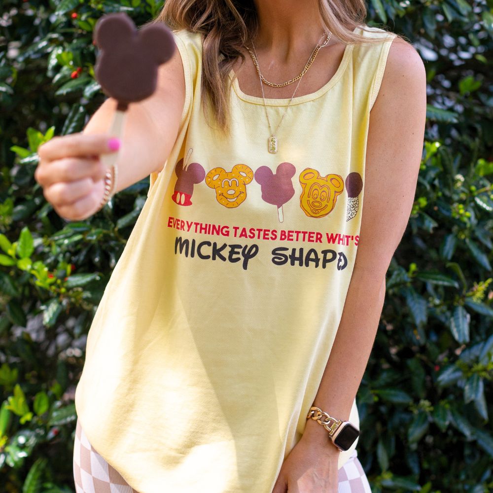 Monogrammed 'Everything Tastes Better Mickey Shaped' Tank Top - United Monograms