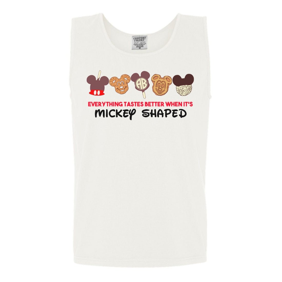 Monogrammed 'Everything Tastes Better Mickey Shaped' Tank Top - United Monograms