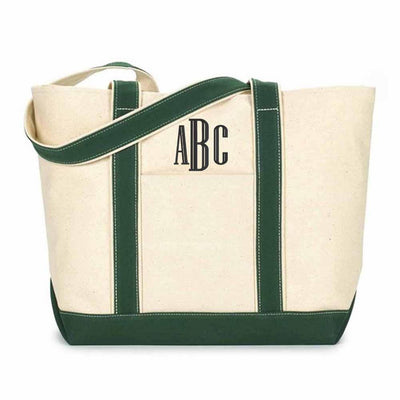 Monogrammed Extra Large Canvas Boat Tote - United Monograms