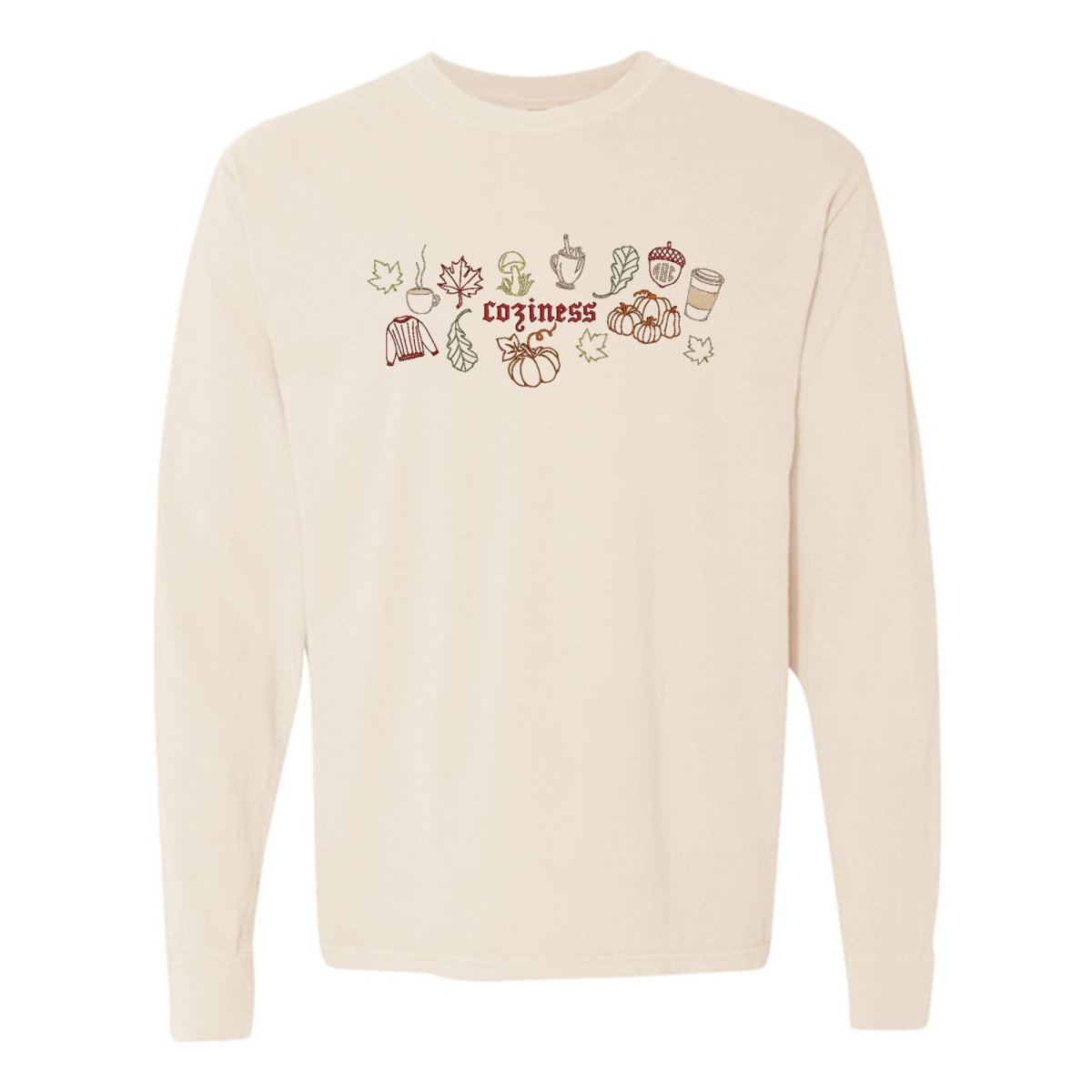 Monogrammed 'Fall Coziness' Embroidered Long Sleeve - United Monograms