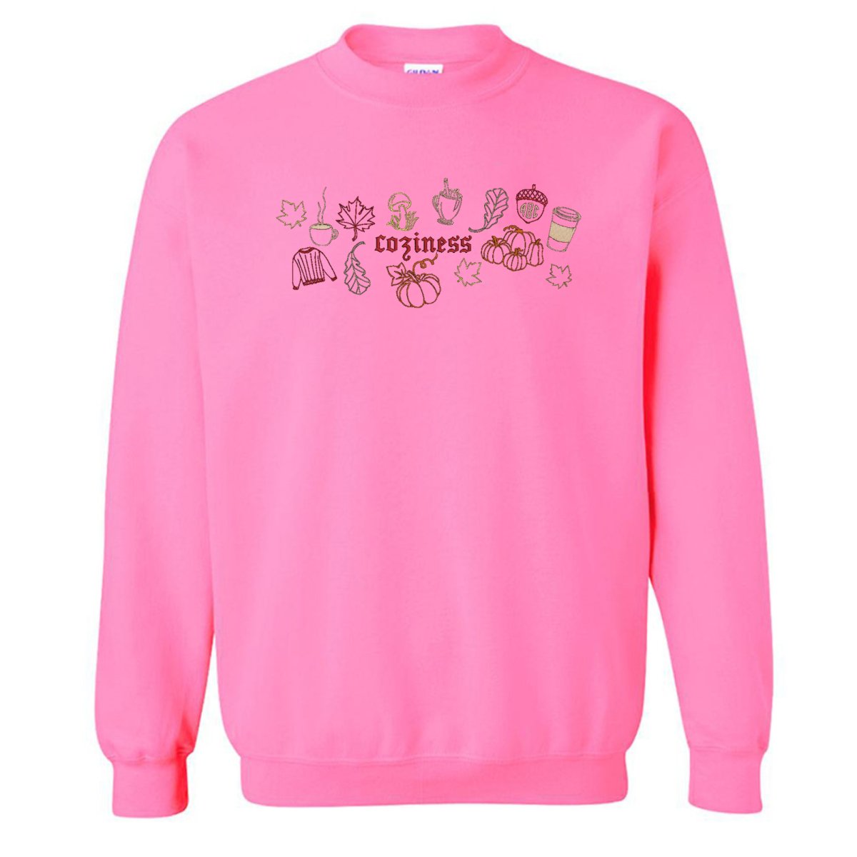 Monogrammed 'Fall Coziness' Embroidered Sweatshirt - United Monograms