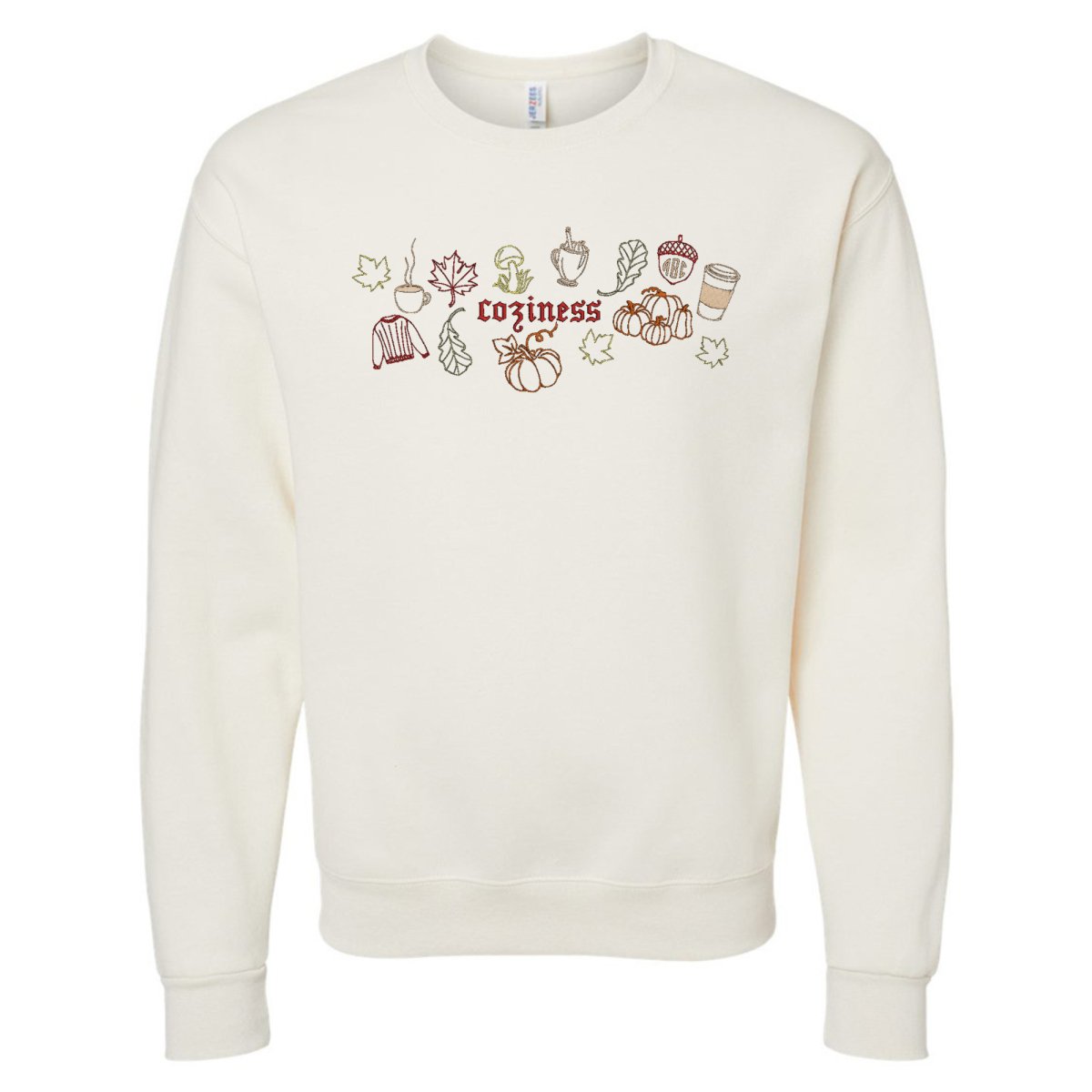 Monogrammed 'Fall Coziness' Embroidered Sweatshirt - United Monograms