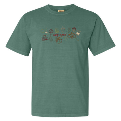 Monogrammed 'Fall Coziness' Embroidered T-Shirt - United Monograms
